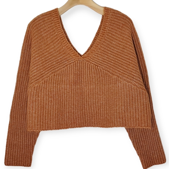 Arizona Jean Co. Crop Sweater Orange-Rust 🆕️✨️Size LG - Picture 3 of 6